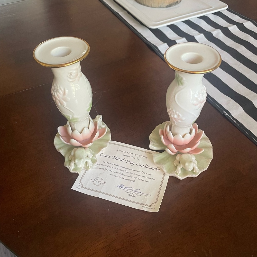 Lenox Floral Frog Candlesticks (set of 2)